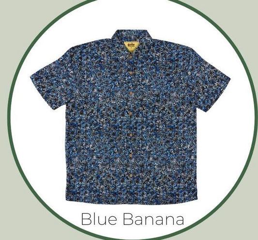 Shirt Bamboo Mens - Blue Bush Banana Kingston Grange 