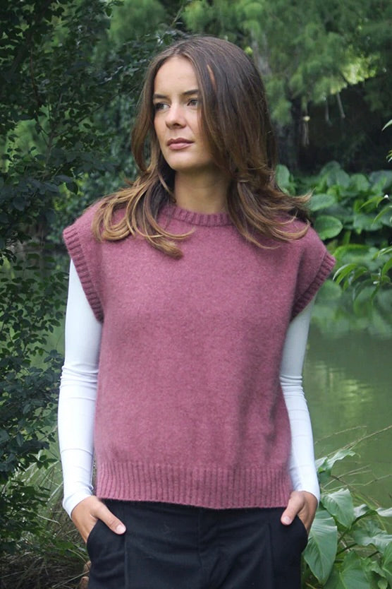 Pink Merino Wool Vest Ladies Vest Possum Merino Serene Possum