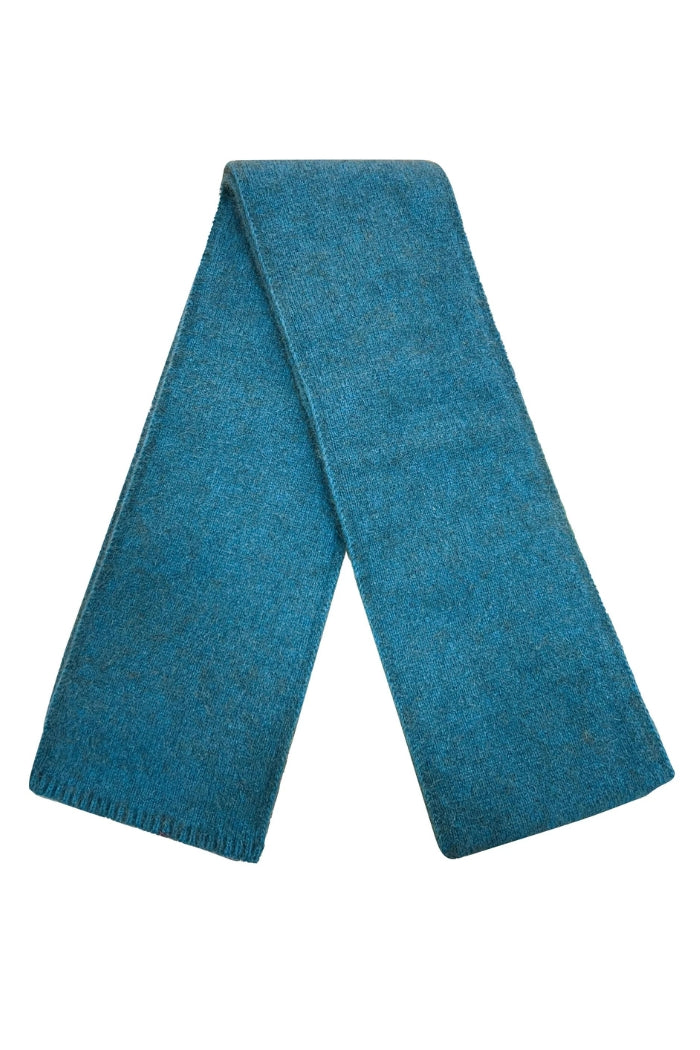 Teal blue possum and merino wool scarf. Warm, soft & lightweight winter scarf