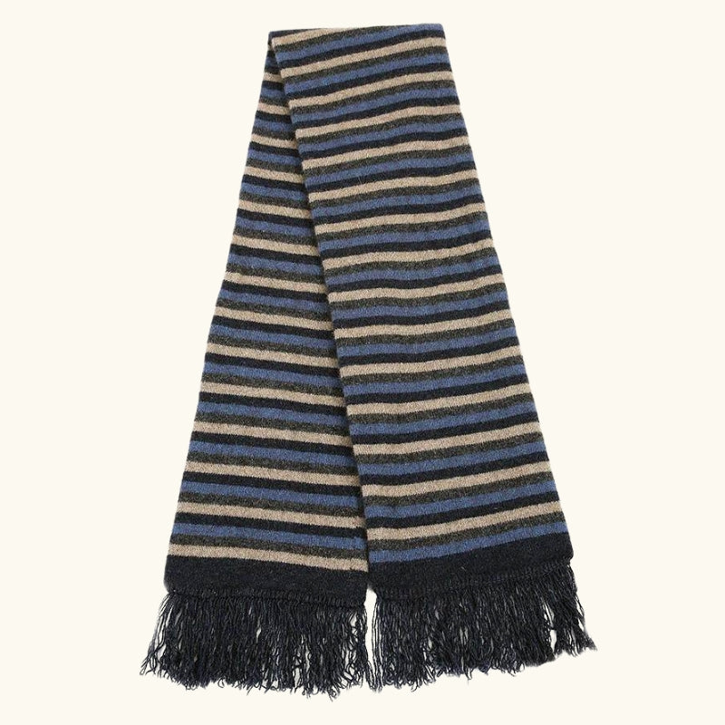 Scarf Possum Merino Stripe Denim