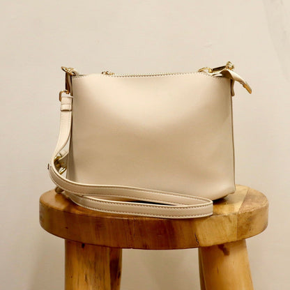 Handbag Vegan Leather Chloe - Beige Painted Strap The Label 