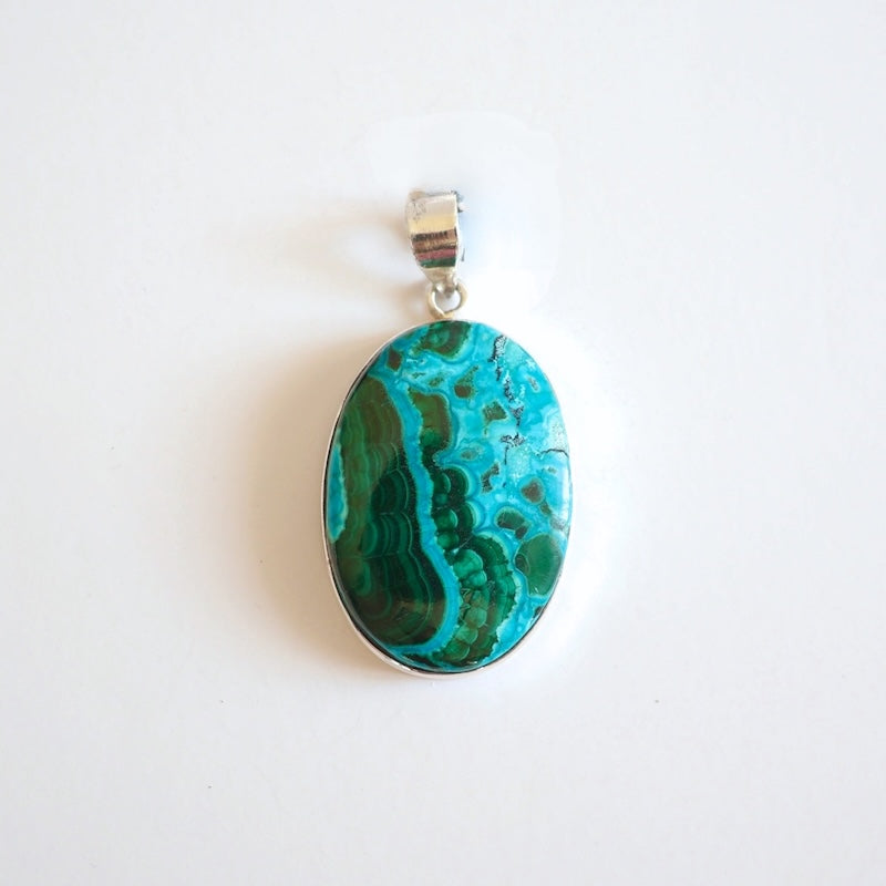 Sterling Silver Pendant - Azurite Malachite