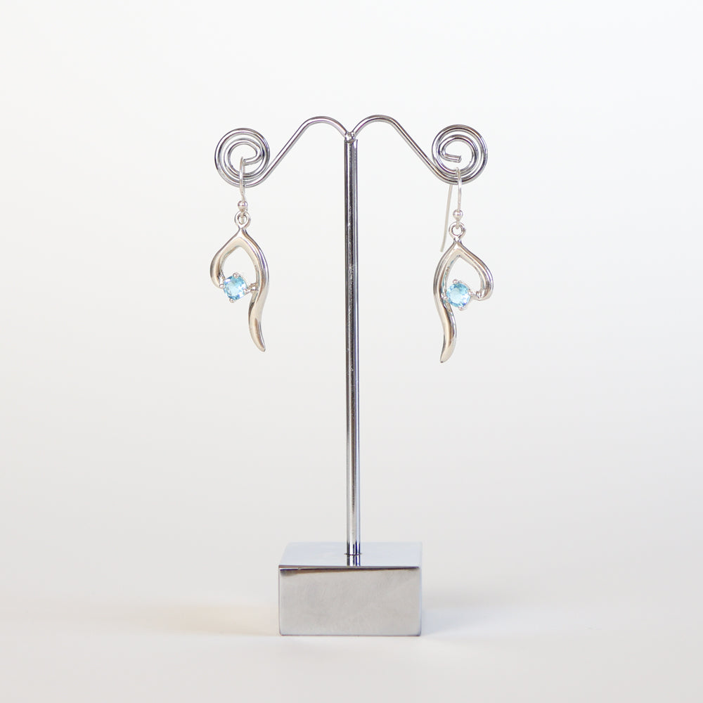 Blue Topaz Silver Earrings