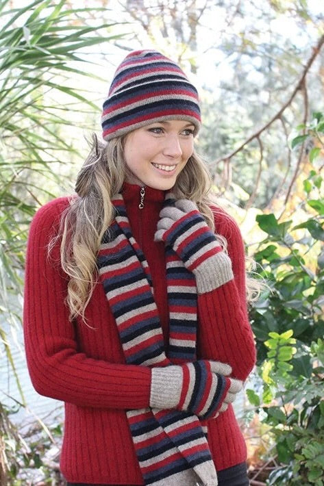 Gloves Possum Merino Striped (mixed)