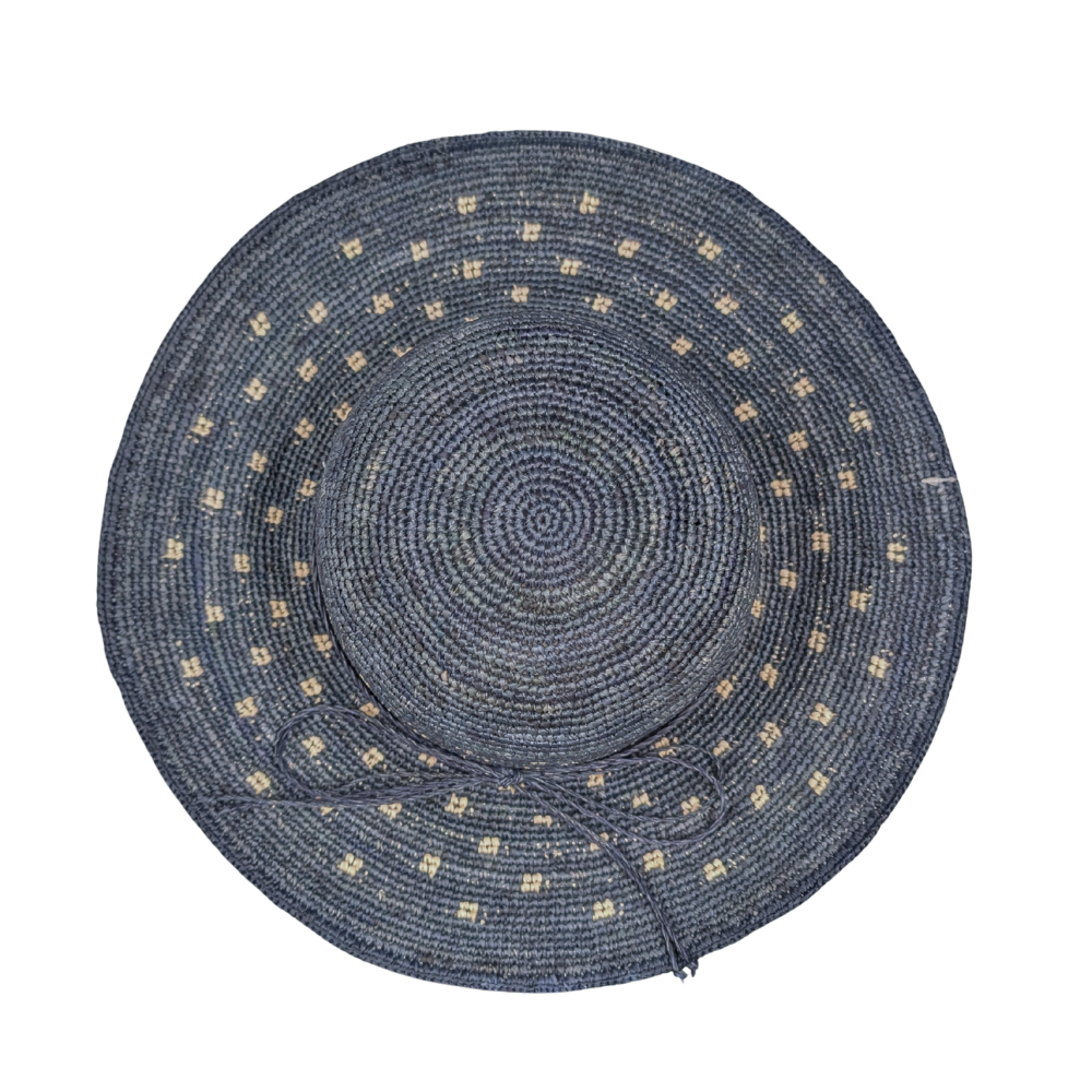 Polka Dot Raffia Hat