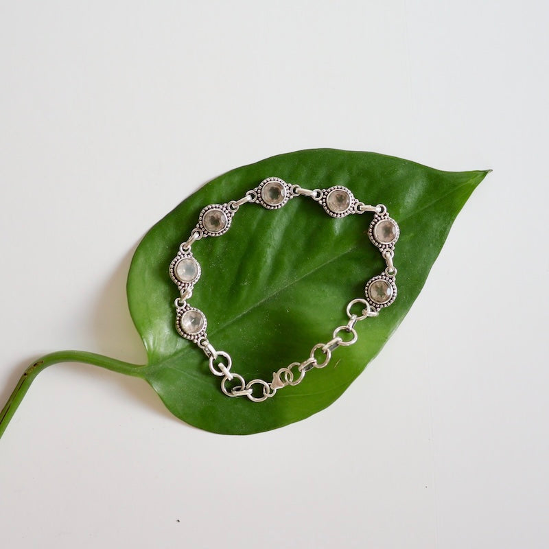 Sterling Silver Bracelet - Rose Quartz