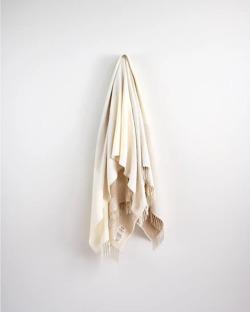 Cream Check Stella Cashmere Blend Throw