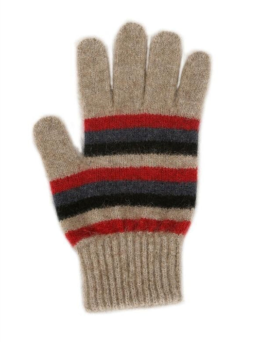 Gloves Possum Merino Striped General Lothlorian S Natural Red Stripe 