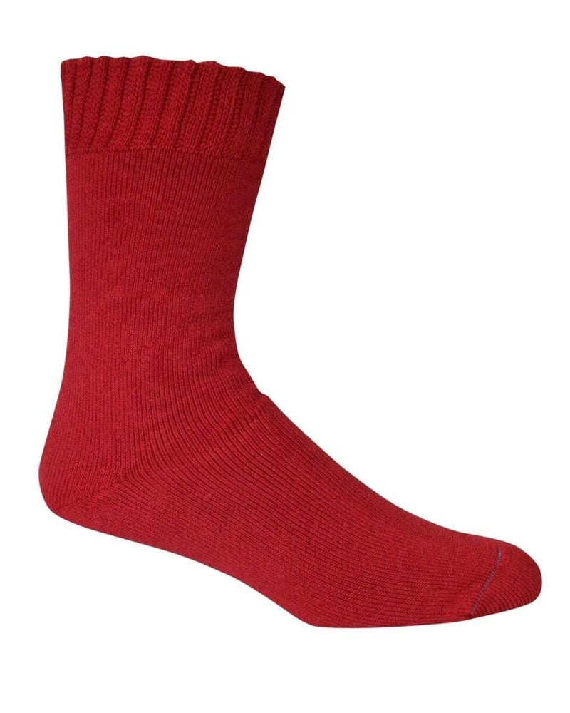 fire red extra thick soft and comfortable bamboo socks on a white background