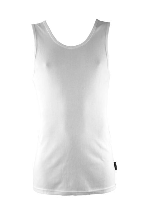 Singlet Mens Heavy Workwear Bamboo General Bamboo Textiles S White