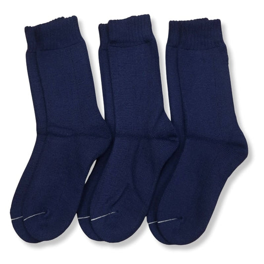 Sock Bamboo Extra Thick 3pk Bamboo Textiles Navy M4-6 W6-8 