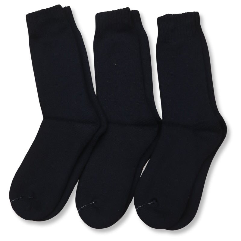 Sock Bamboo Extra Thick 3pk Bamboo Textiles Black M4-6 W6-8 