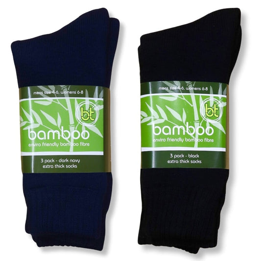 Sock Bamboo Extra Thick 3pk Bamboo Textiles 