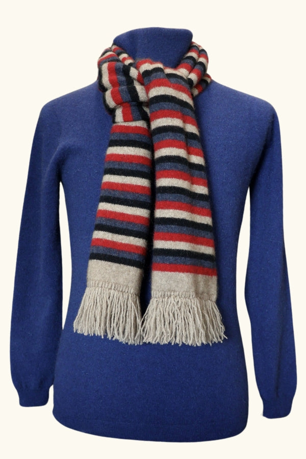 Scarf Possum Merino Stripe Natural Possum Accessories Earth to