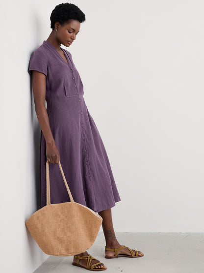 Alkanet Jute Clam-Shaped Bag