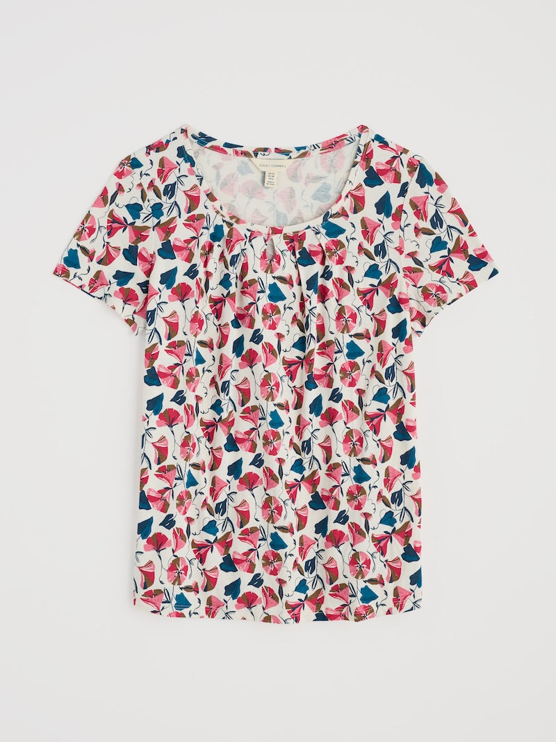 Floral patterned top on a white background