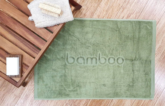 Bamboo Bath Mat Plain Style General Bamboo Textiles Olive 