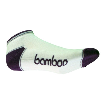 Bamboo Ped Socks Socks Bamboo Textiles White/Purple M4-6 W6-8 