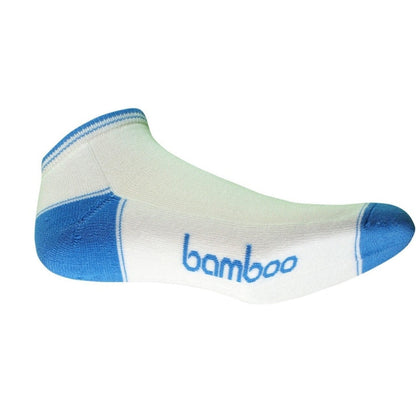 Bamboo Ped Socks Socks Bamboo Textiles White/Sky Blue M4-6 W6-8 