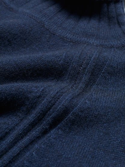 Close-up of dark blue fabric texture