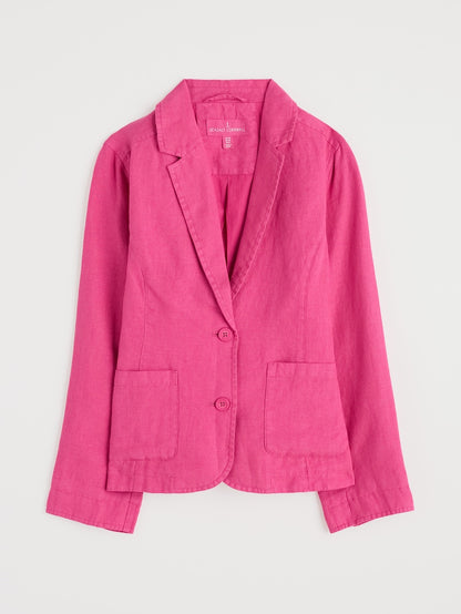 Pink blazer on a light gray background