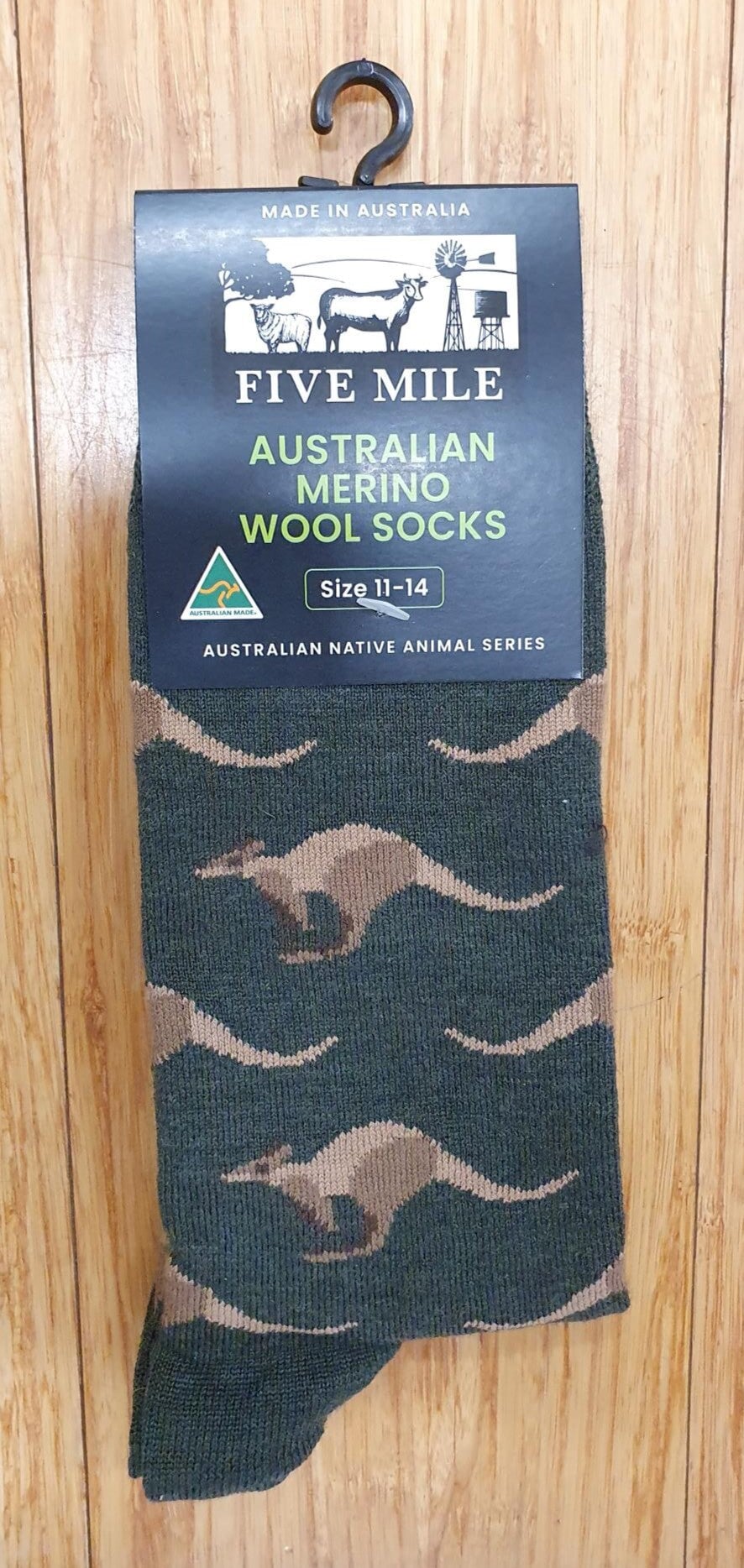 Socks Merino Australian Native Series Tranzanz Kangaroo 11-14 