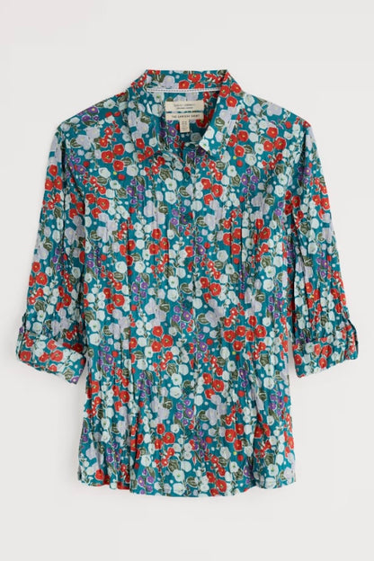 Floral patterned shirt on a white background