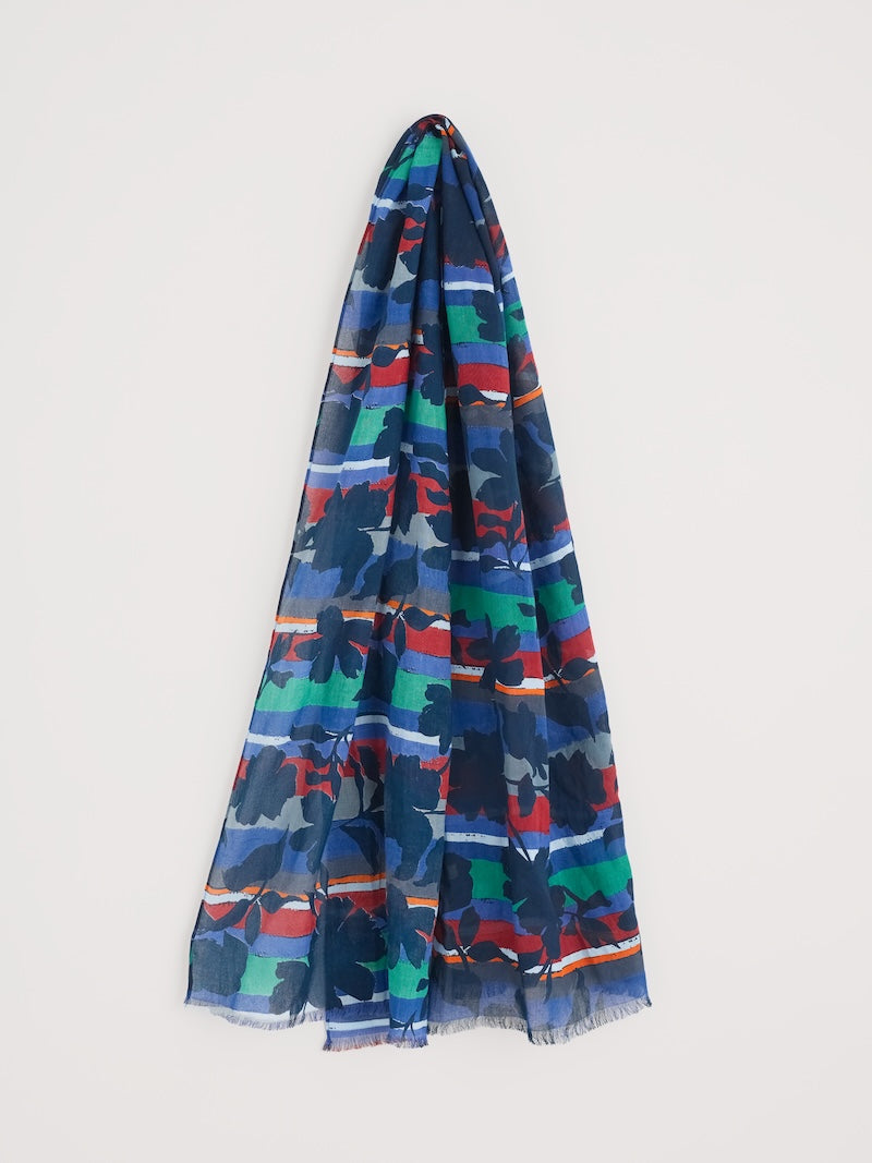 Colourful scarf with abstract pattern on a white background