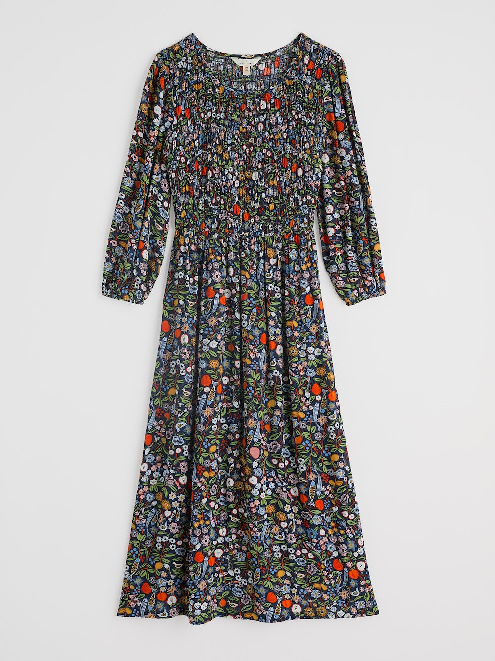 Floral patterned dress on a white background