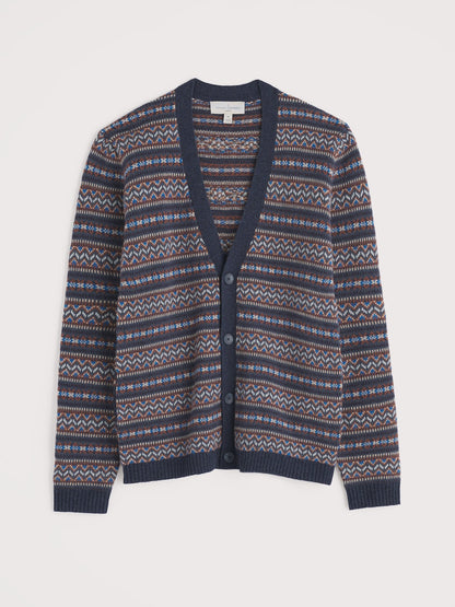 Patterned cardigan on a white background