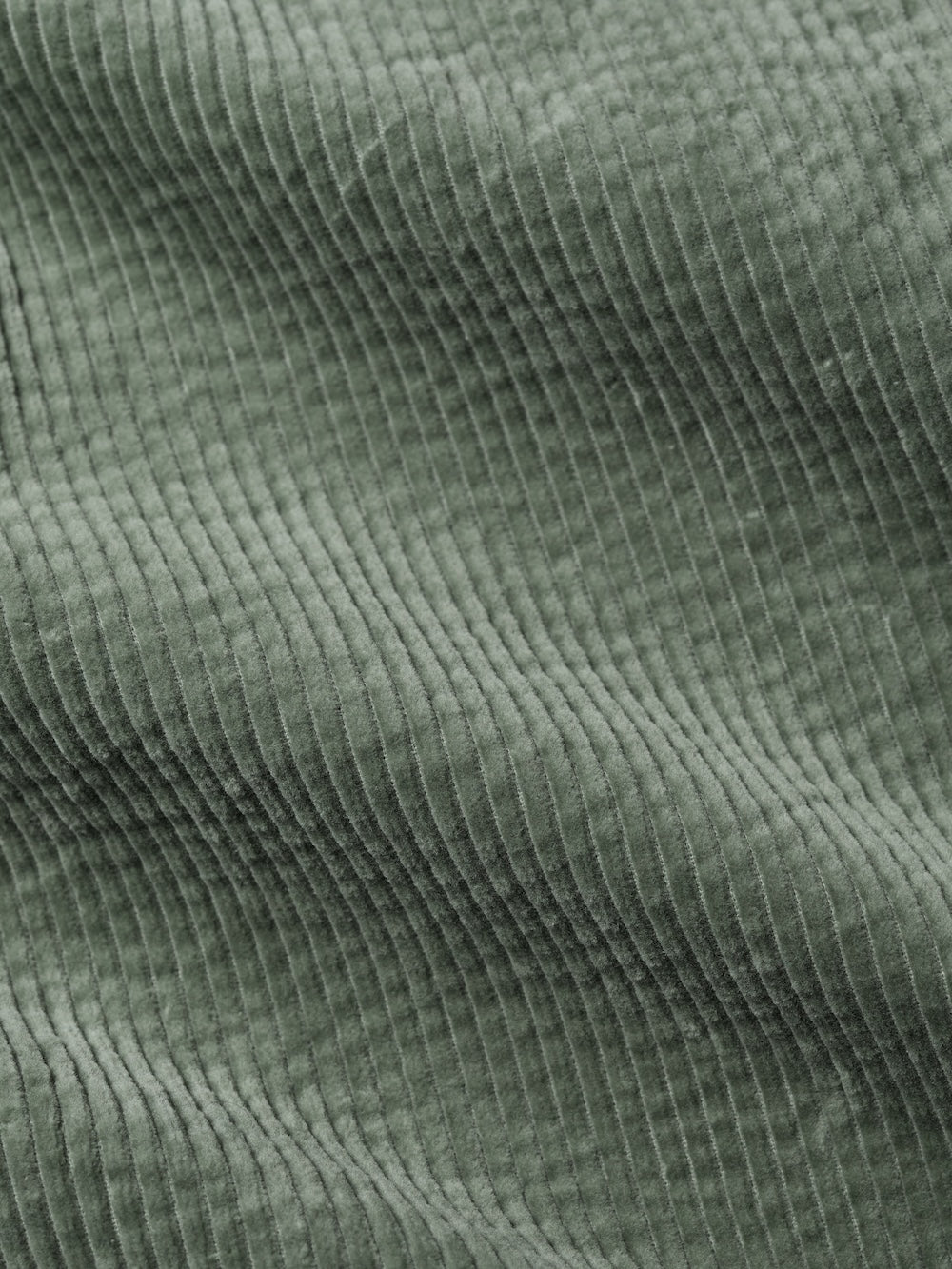 Close-up of green corduroy fabric texture