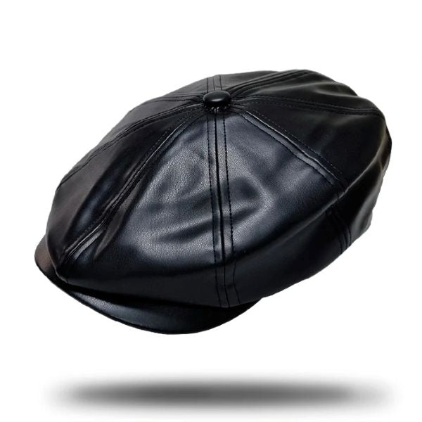 PU Leather Newsboy Cap
