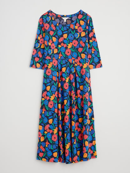 Colourful floral dress on a white background