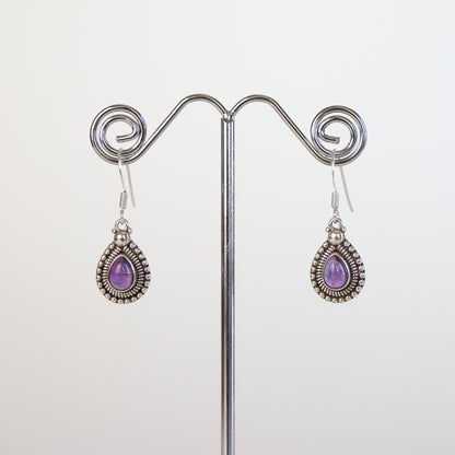Amethyst Silver Earrings