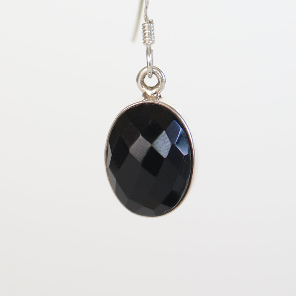 Black Onyx Silver Earrings