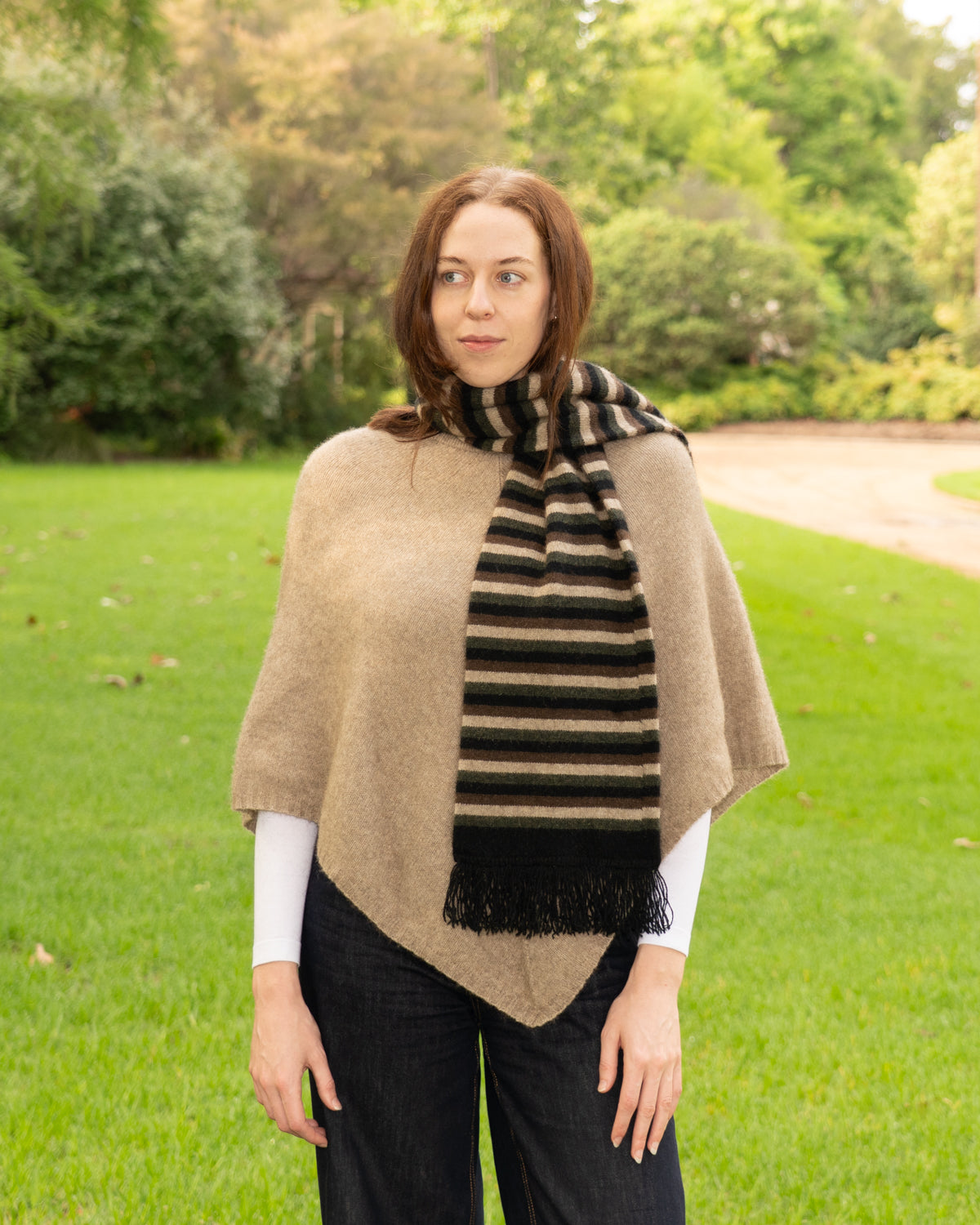 Scarf Possum Merino Stripe Black
