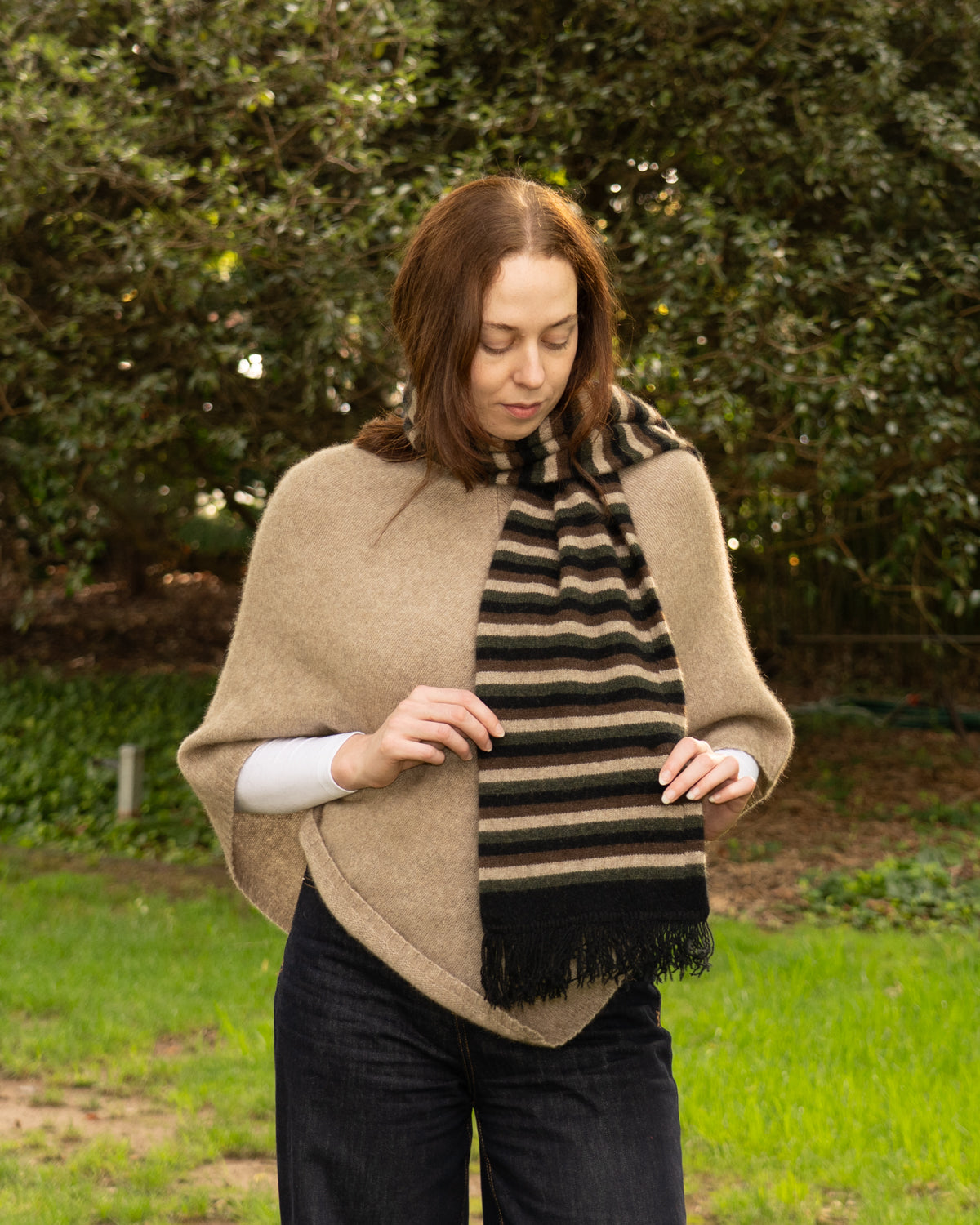 Scarf Possum Merino Stripe Black