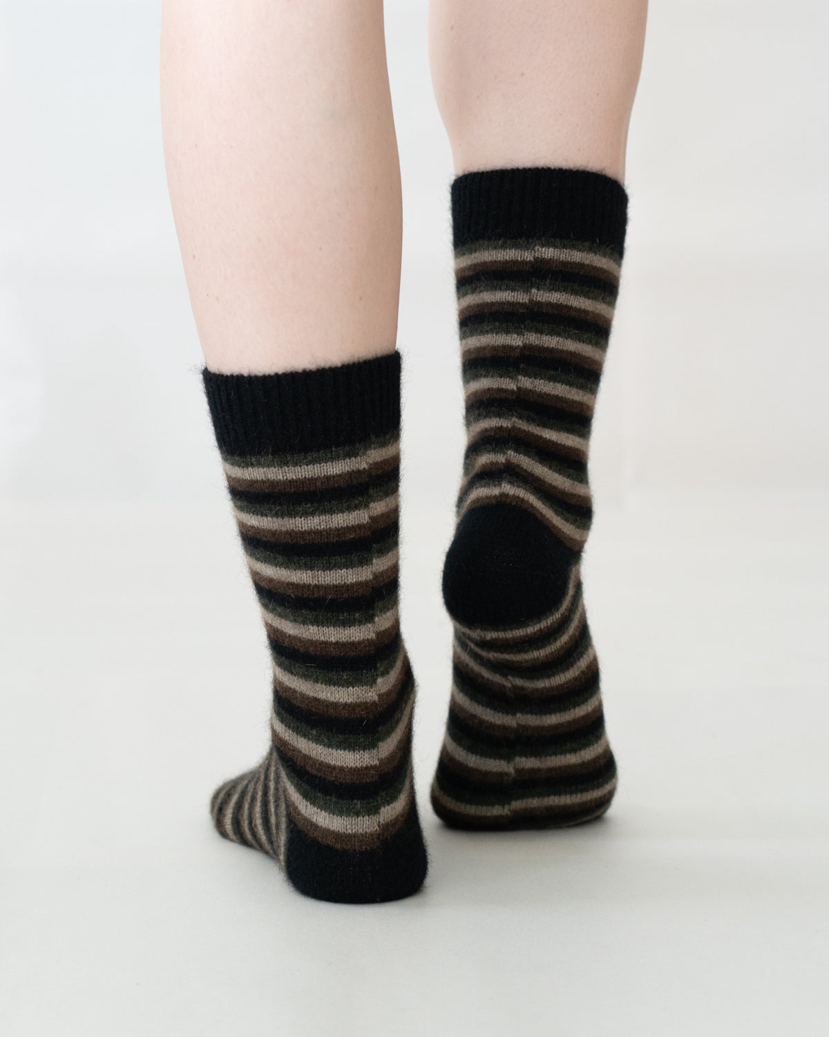 Sock Possum Merino Stripe Black