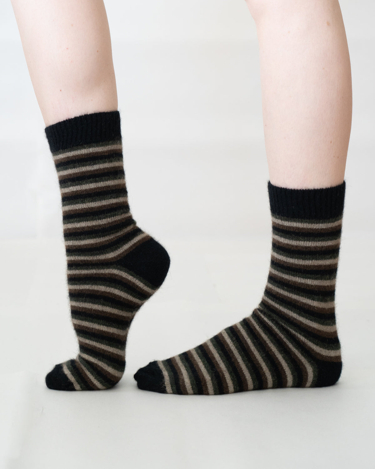 Sock Possum Merino Stripe Black