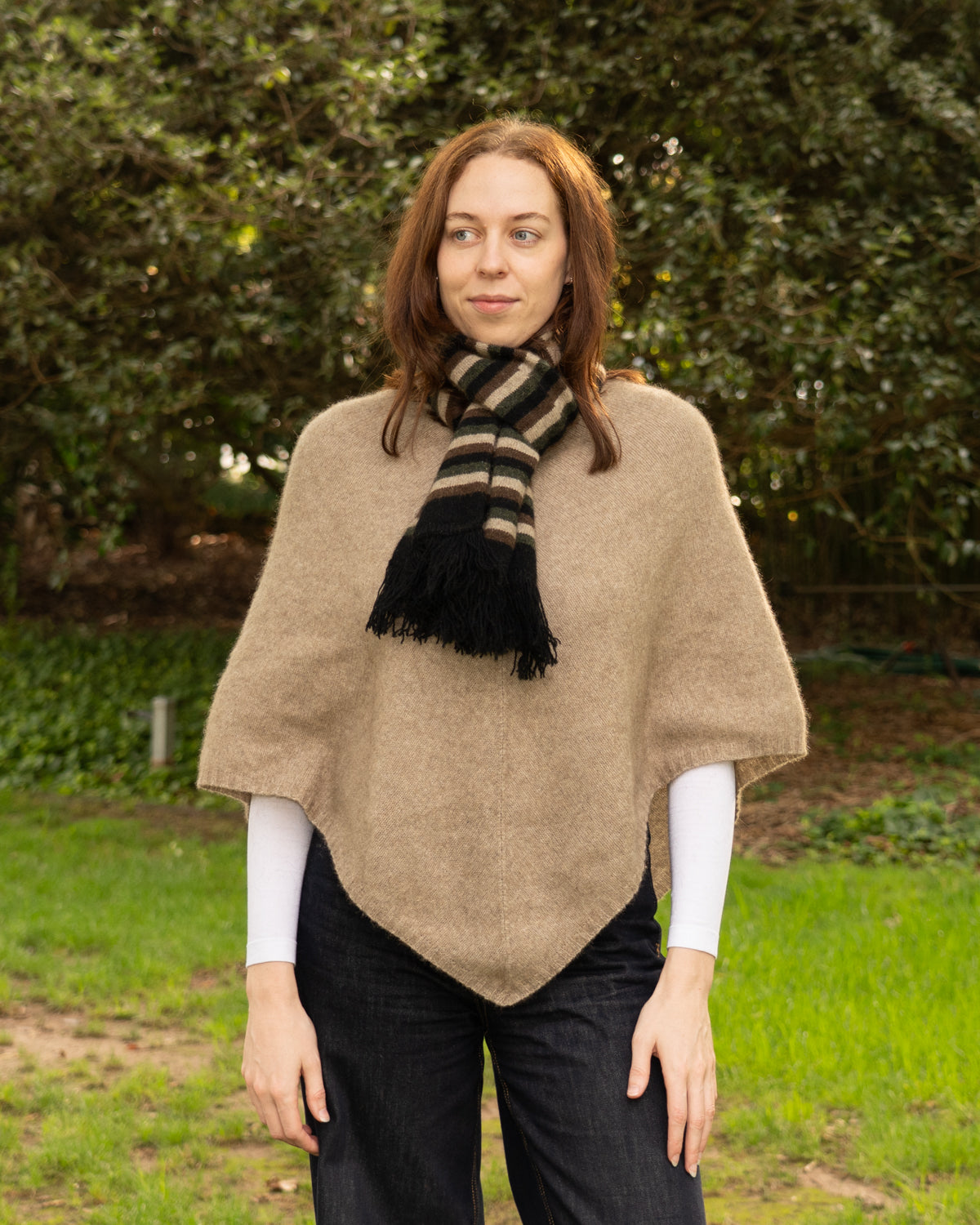 Scarf Possum Merino Stripe Black