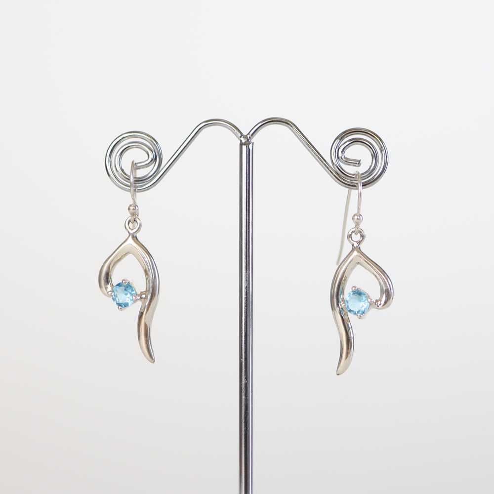 Blue Topaz Silver Earrings