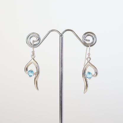 Blue Topaz Silver Earrings