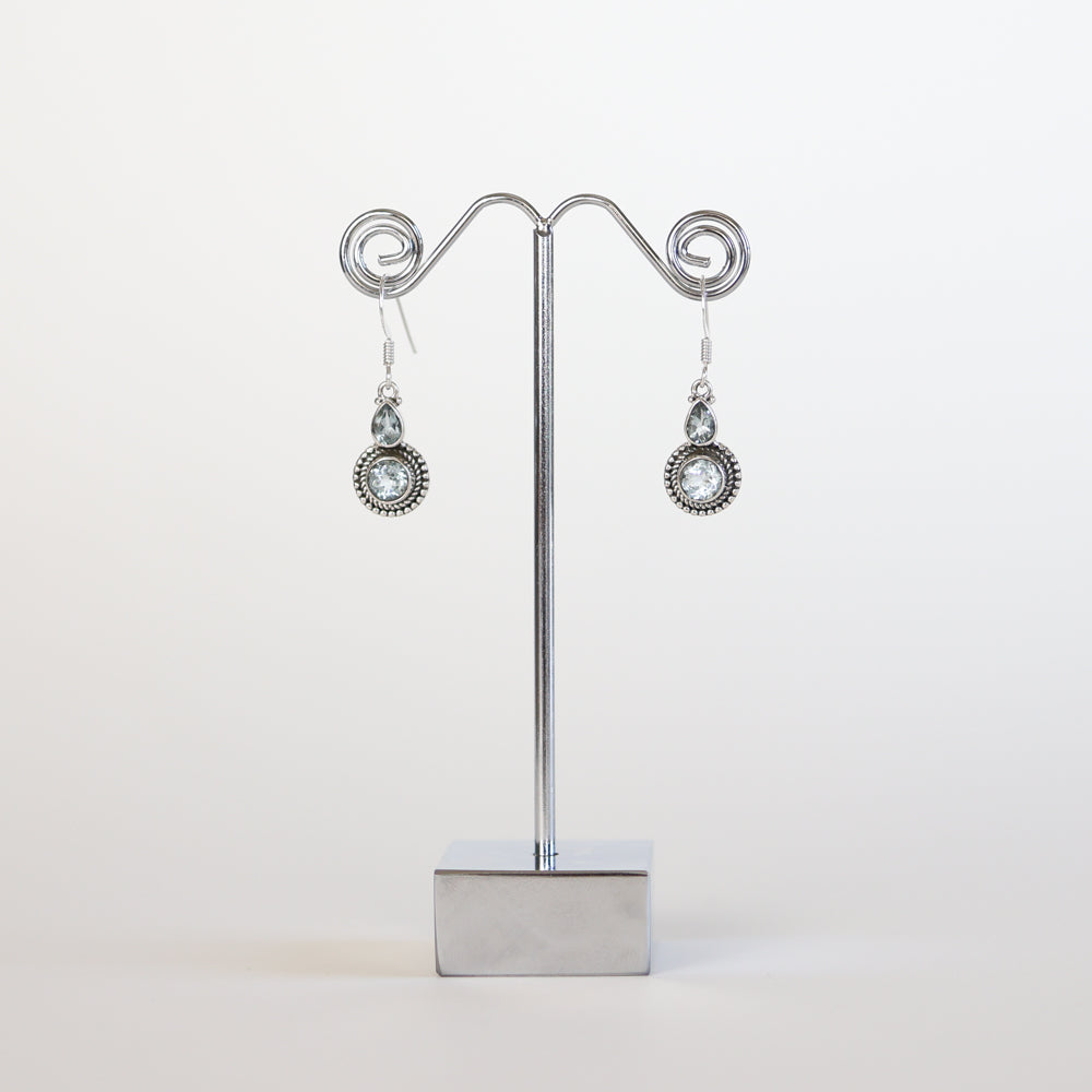 Blue Topaz Silver Earrings