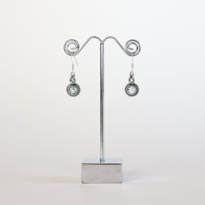 Blue Topaz Silver Earrings