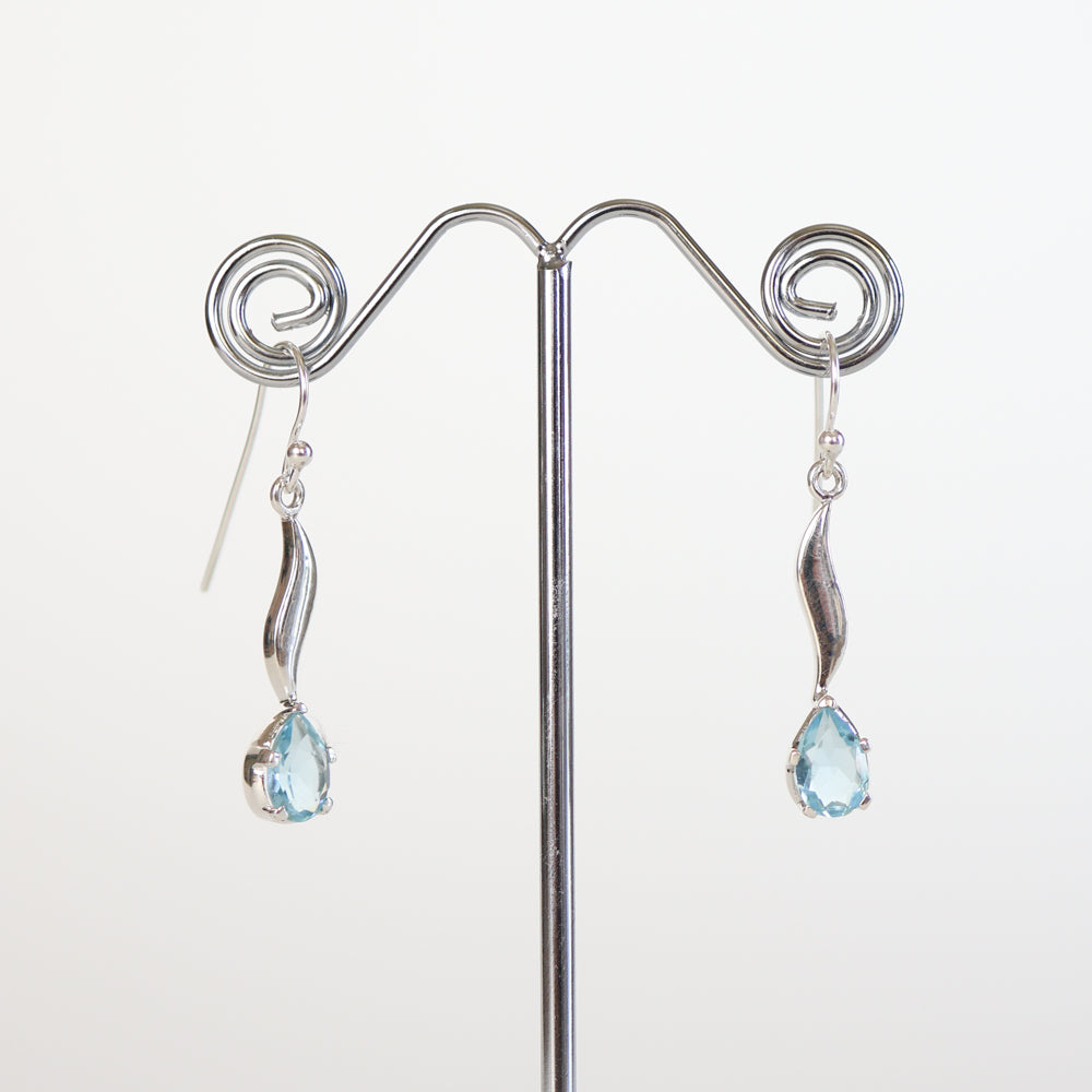 Blue Topaz Silver Earrings