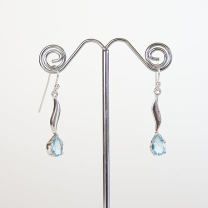 Blue Topaz Silver Earrings