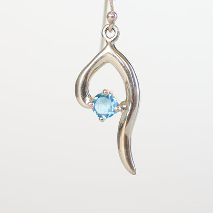 Blue Topaz Silver Earrings