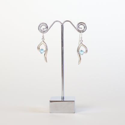 Blue Topaz Silver Earrings