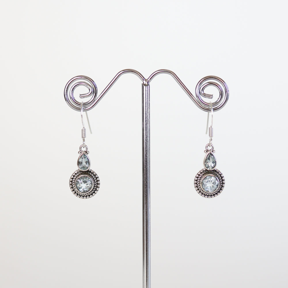 Blue Topaz Silver Earrings