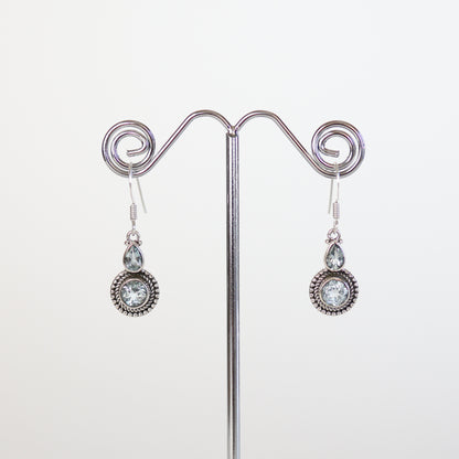 Blue Topaz Silver Earrings